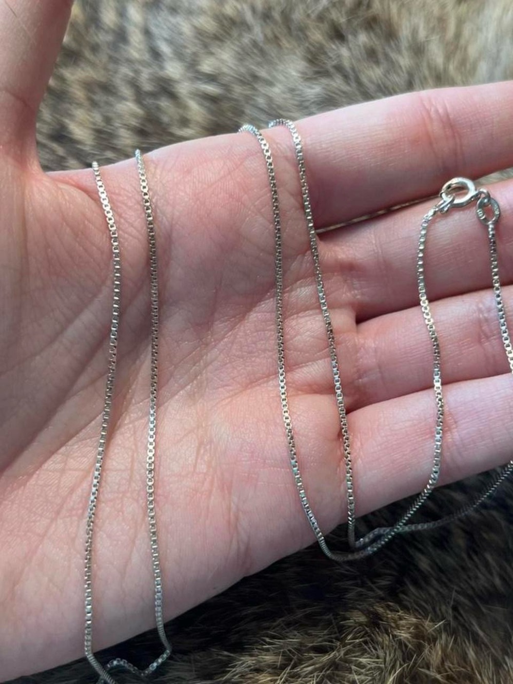 Long sterling silver Italian box chain necklace